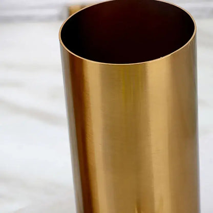 Modern ridged gold plated cylinder vase living room decor