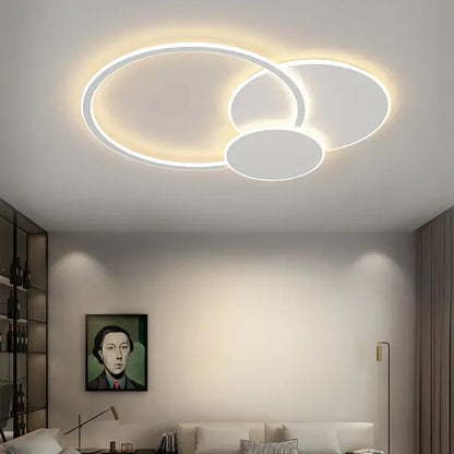 Modern ring led white ceiling light with remote control for living room