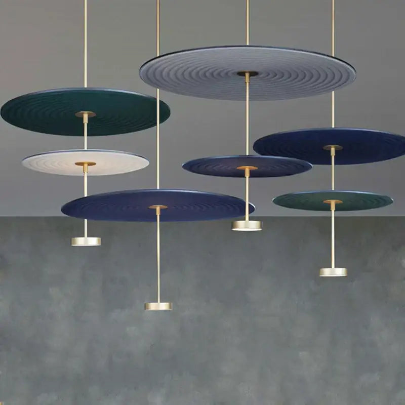 Modern ripple cotton round pendant lights living room decor