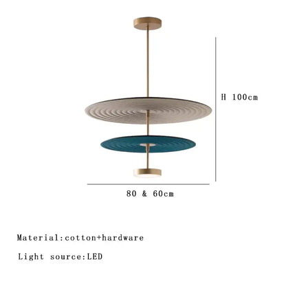 Modern ripple cotton round pendant lights living room decor