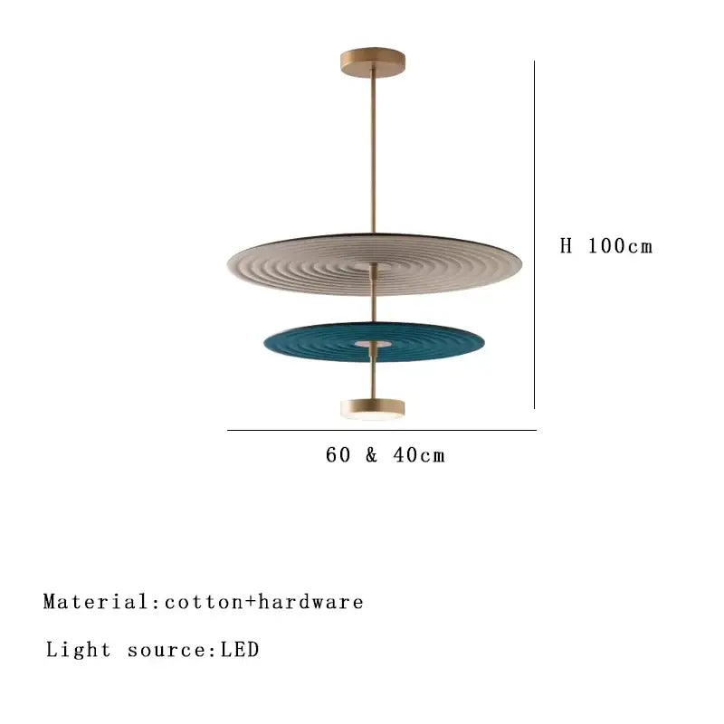 Modern ripple cotton round pendant lights living room decor