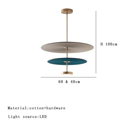 Modern ripple cotton round pendant lights living room decor