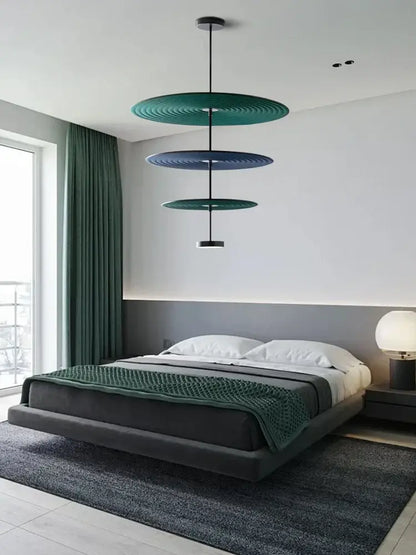 Modern ripple cotton round pendant lights living room decor