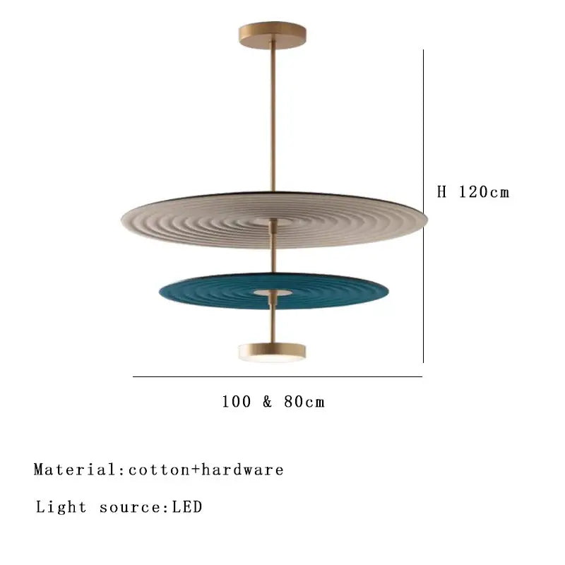Modern ripple cotton round pendant lights living room decor