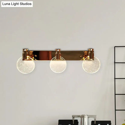 Modern rose gold 3-light globe wall vanity light bathroom fixture