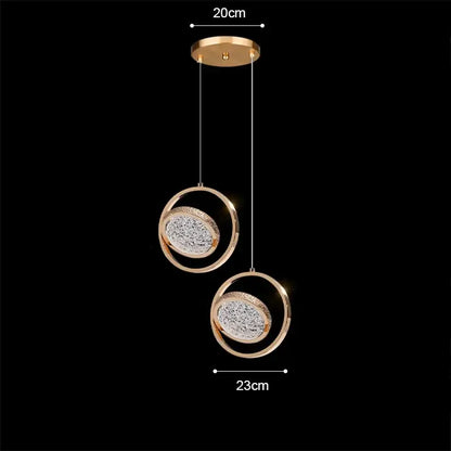 Modern rose gold acrylic led chandelier dining room pendant light