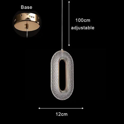 Modern rose gold acrylic led chandelier dining room pendant light
