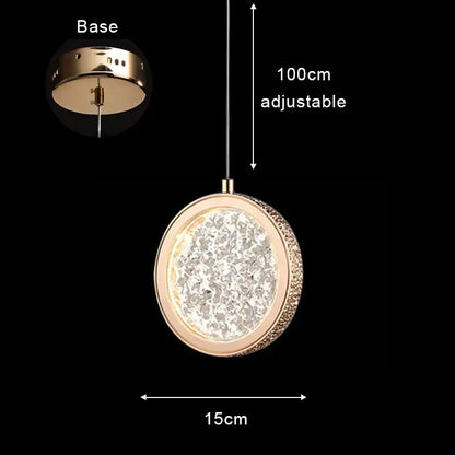 Modern rose gold acrylic led chandelier dining room pendant light