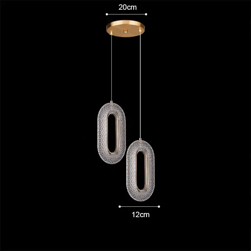 Modern rose gold acrylic led chandelier dining room pendant light