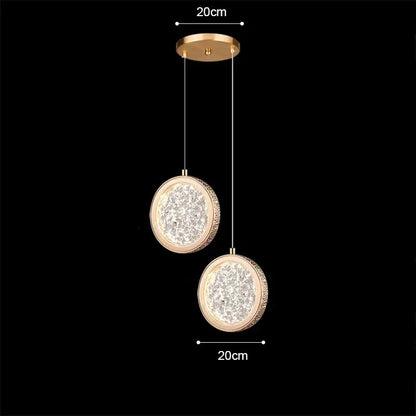 Modern rose gold acrylic led chandelier dining room pendant light