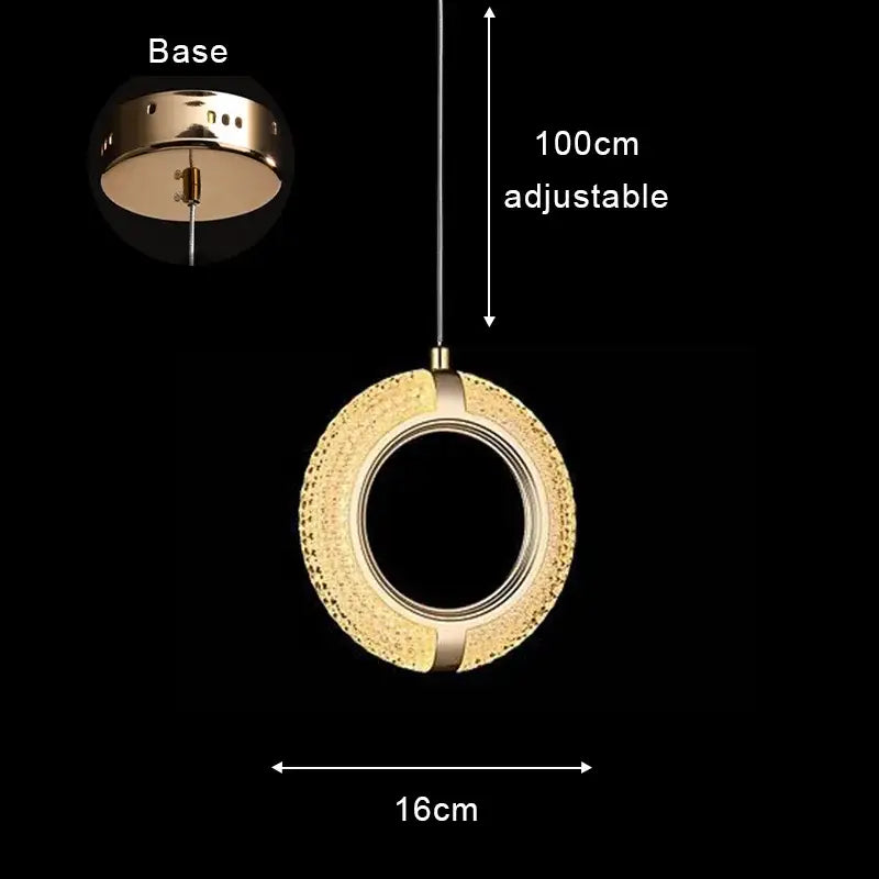 Modern rose gold acrylic led chandelier dining room pendant light