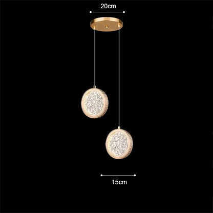 Modern rose gold acrylic led chandelier dining room pendant light