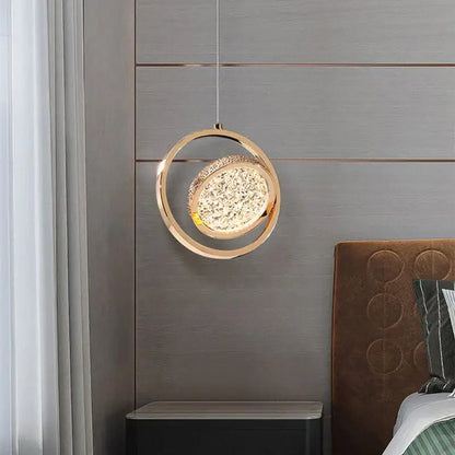 Modern rose gold acrylic led chandelier dining room pendant light