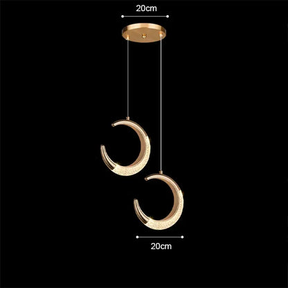 Modern rose gold acrylic led chandelier dining room pendant light