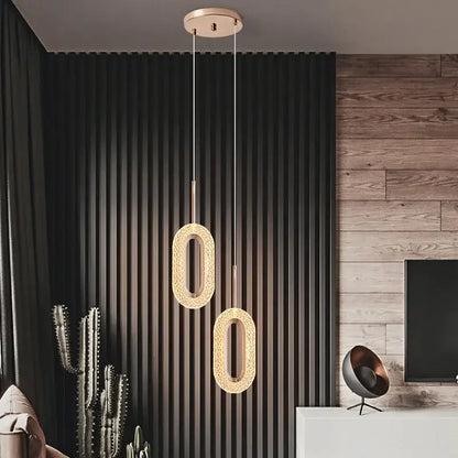 Modern rose gold acrylic led chandelier dining room pendant light
