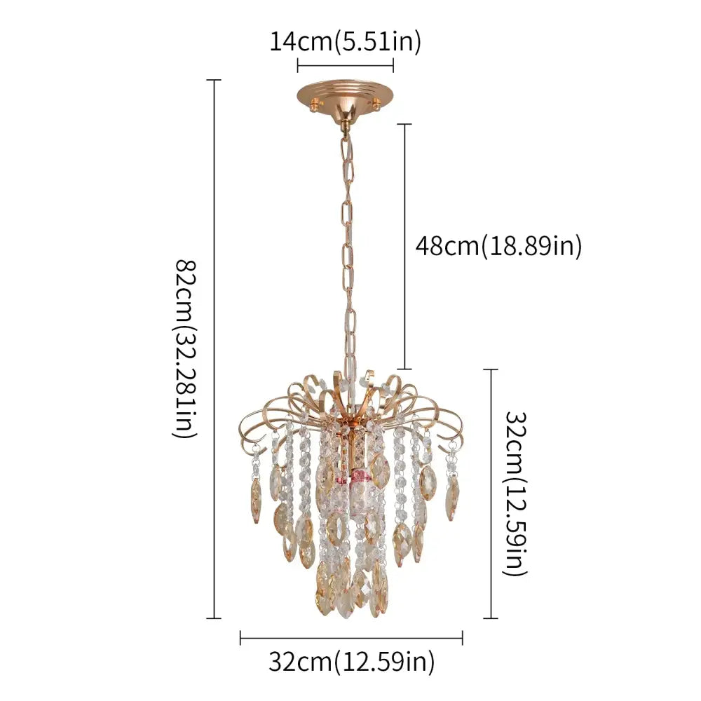 Modern rose gold and amber crystal led pendant light living room