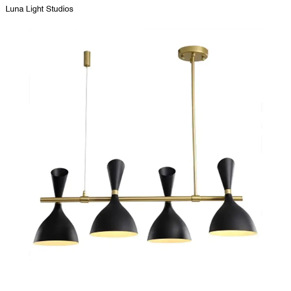 Modern rose gold and white funnel ceiling pendant dining room light