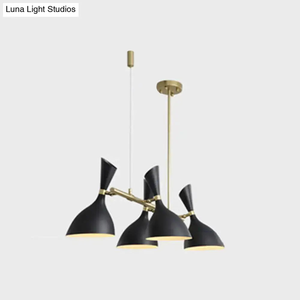 Modern rose gold and white funnel ceiling pendant dining room light