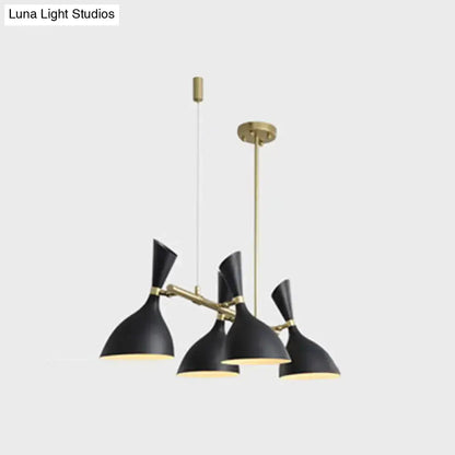 Modern rose gold and white funnel ceiling pendant dining room light