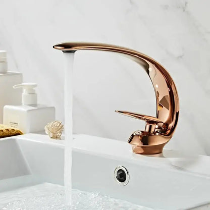 Modern rose gold & black brass basin faucet bathroom mixer tap