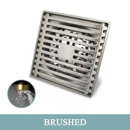 Modern rose gold brushed square floor drain bathroom slat design