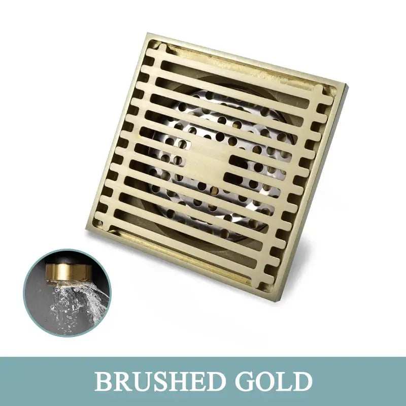 Modern rose gold brushed square floor drain bathroom slat design
