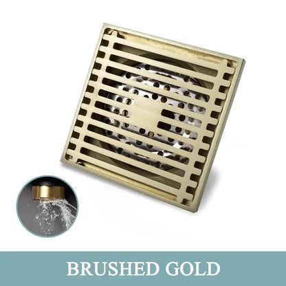 Modern rose gold brushed square floor drain bathroom slat design