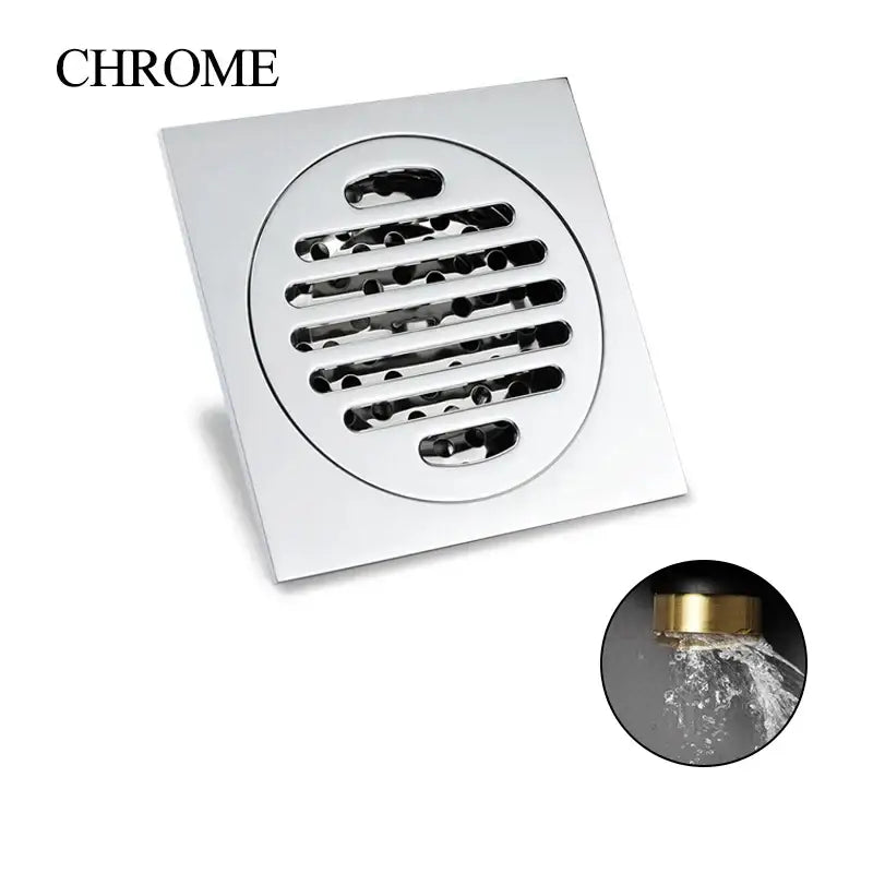 Modern rose gold brushed square floor drain bathroom slat design