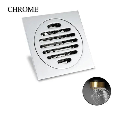 Modern rose gold brushed square floor drain bathroom slat design