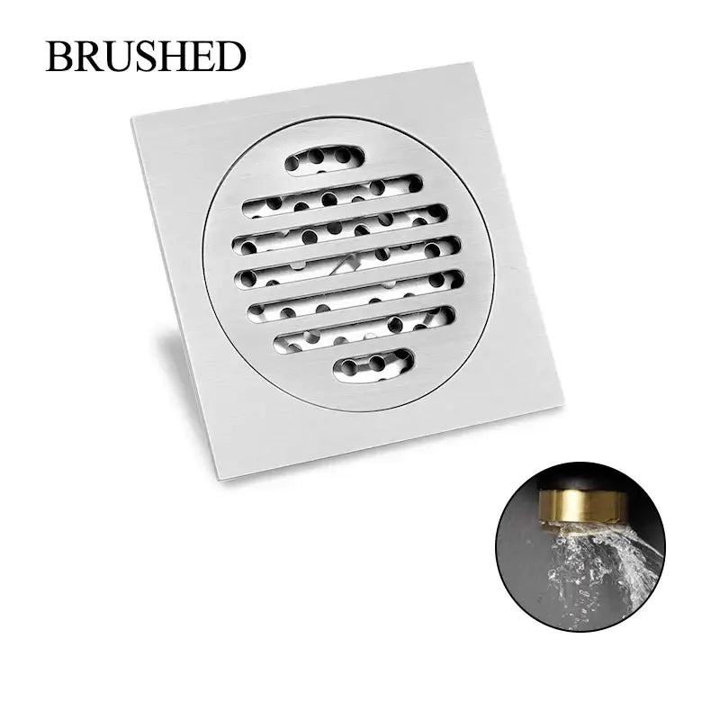 Modern rose gold brushed square floor drain bathroom slat design