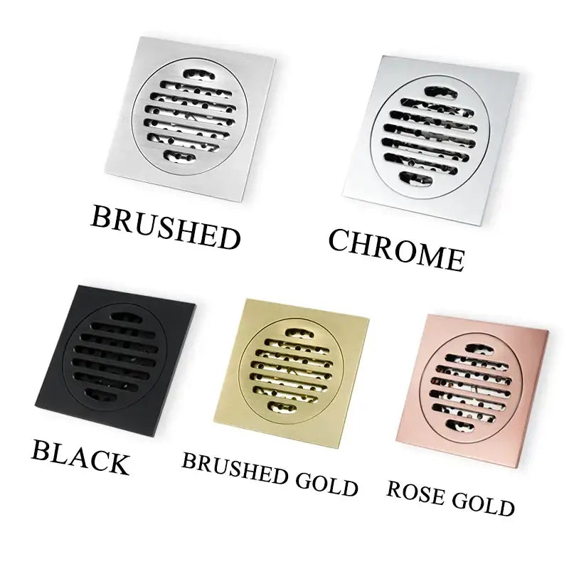Modern rose gold brushed square floor drain bathroom slat design
