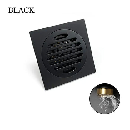 Modern rose gold brushed square floor drain bathroom slat design