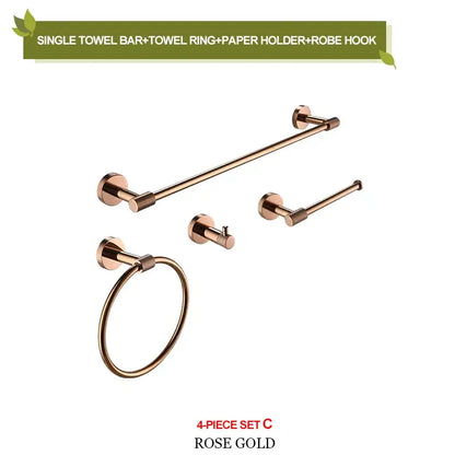 Modern rose gold & brushed gold stainless steel bathroom accessories
