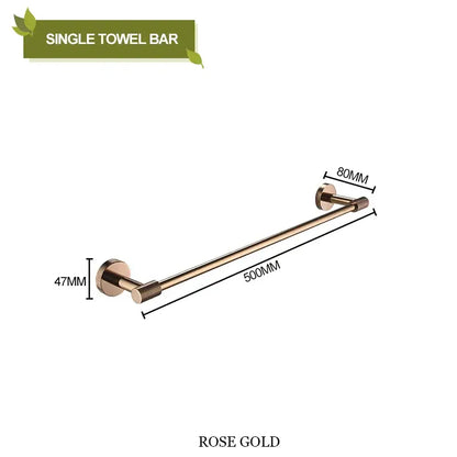 Modern rose gold & brushed gold stainless steel bathroom accessories