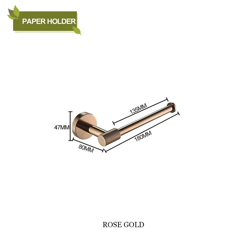 Modern rose gold & brushed gold stainless steel bathroom accessories