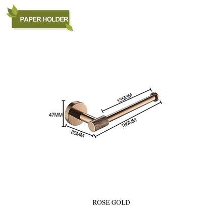 Modern rose gold & brushed gold stainless steel bathroom accessories