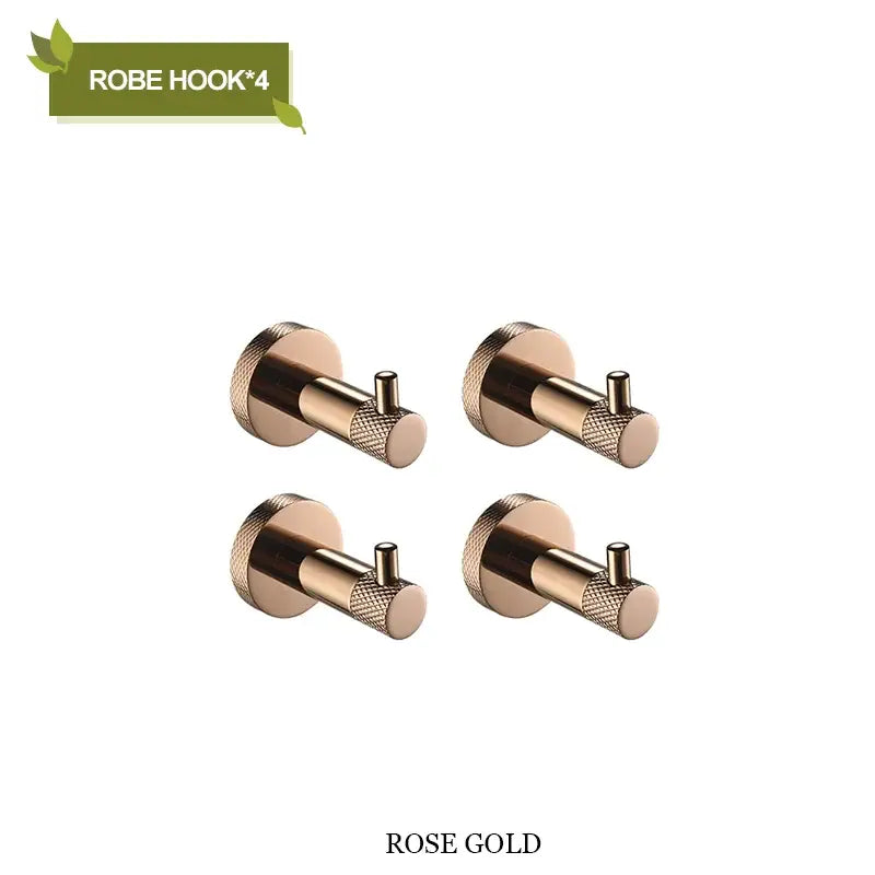 Modern rose gold & brushed gold stainless steel bathroom accessories