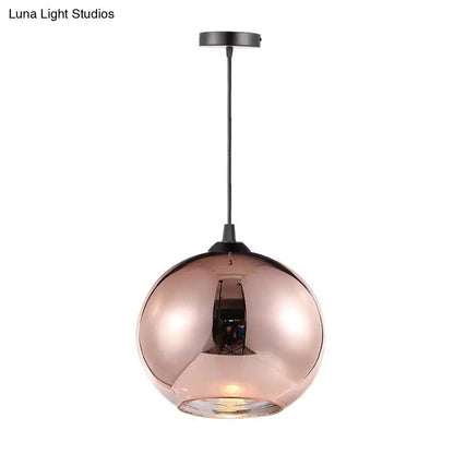 Modern rose gold copper sphere pendant light for kitchen bar