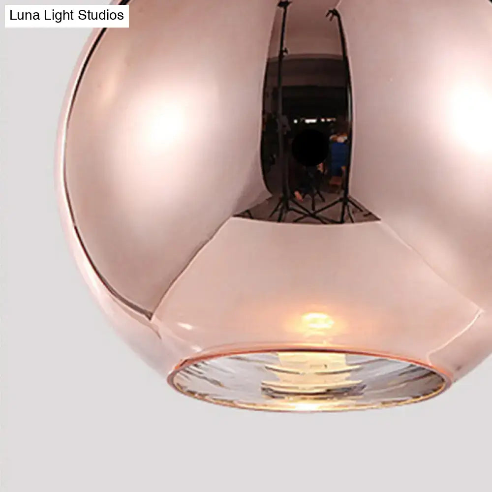 Modern rose gold copper sphere pendant light for kitchen bar