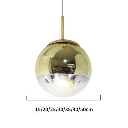 Modern rose gold & frosted glass ball pendant light kitchen fixture