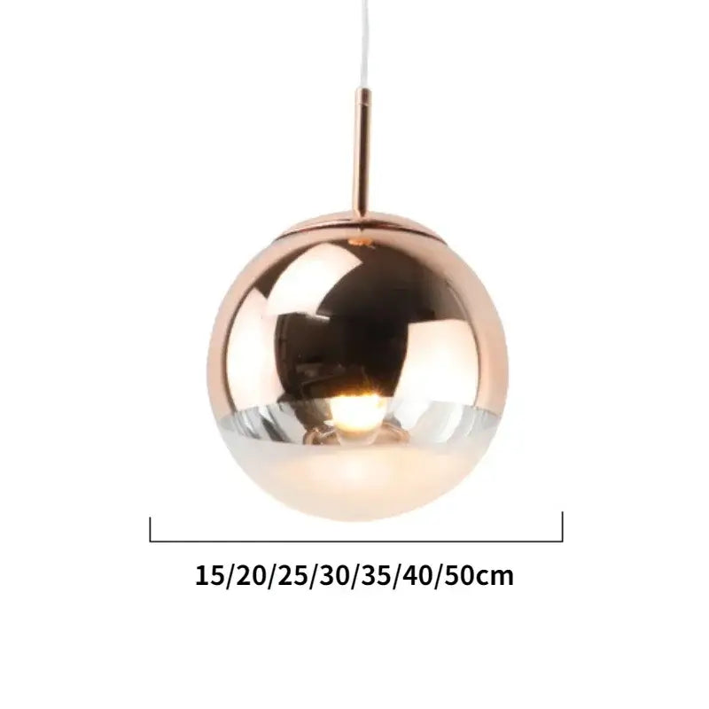 Modern rose gold & frosted glass ball pendant light kitchen fixture