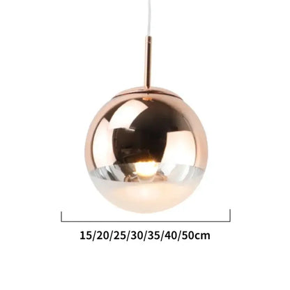 Modern rose gold & frosted glass ball pendant light kitchen fixture