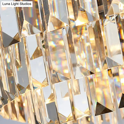 Modern rose gold oval crystal chandelier dining room light fixture