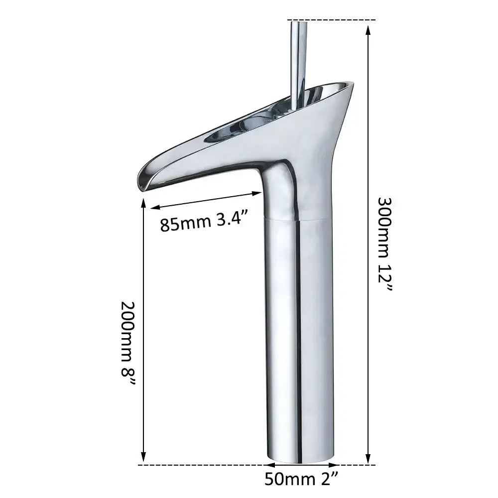 Modern rose gold waterfall bathroom faucet single handle tall tap