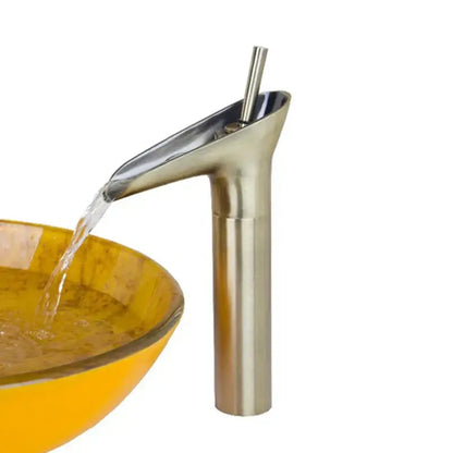 Modern rose gold waterfall bathroom faucet single handle tall tap