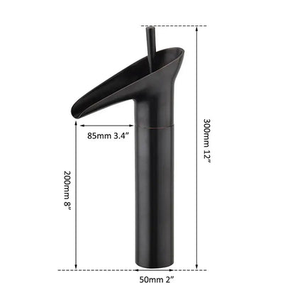 Modern rose gold waterfall bathroom faucet single handle tall tap