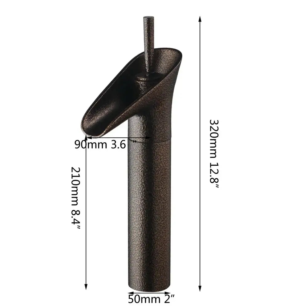 Modern rose gold waterfall bathroom faucet single handle tall tap