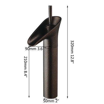 Modern rose gold waterfall bathroom faucet single handle tall tap