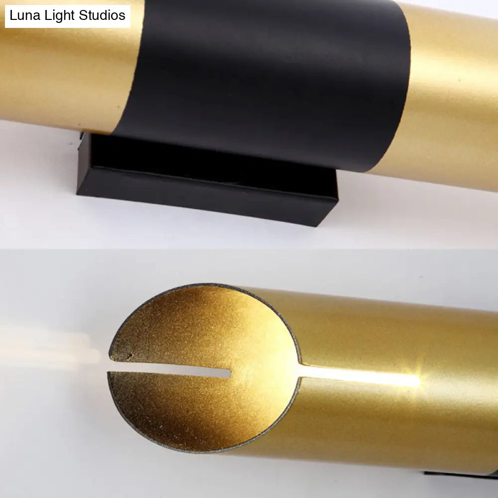 DecorBites™ Modern Rotatable Cylinder Wall Sconce with Integrated LED Golden Lighting