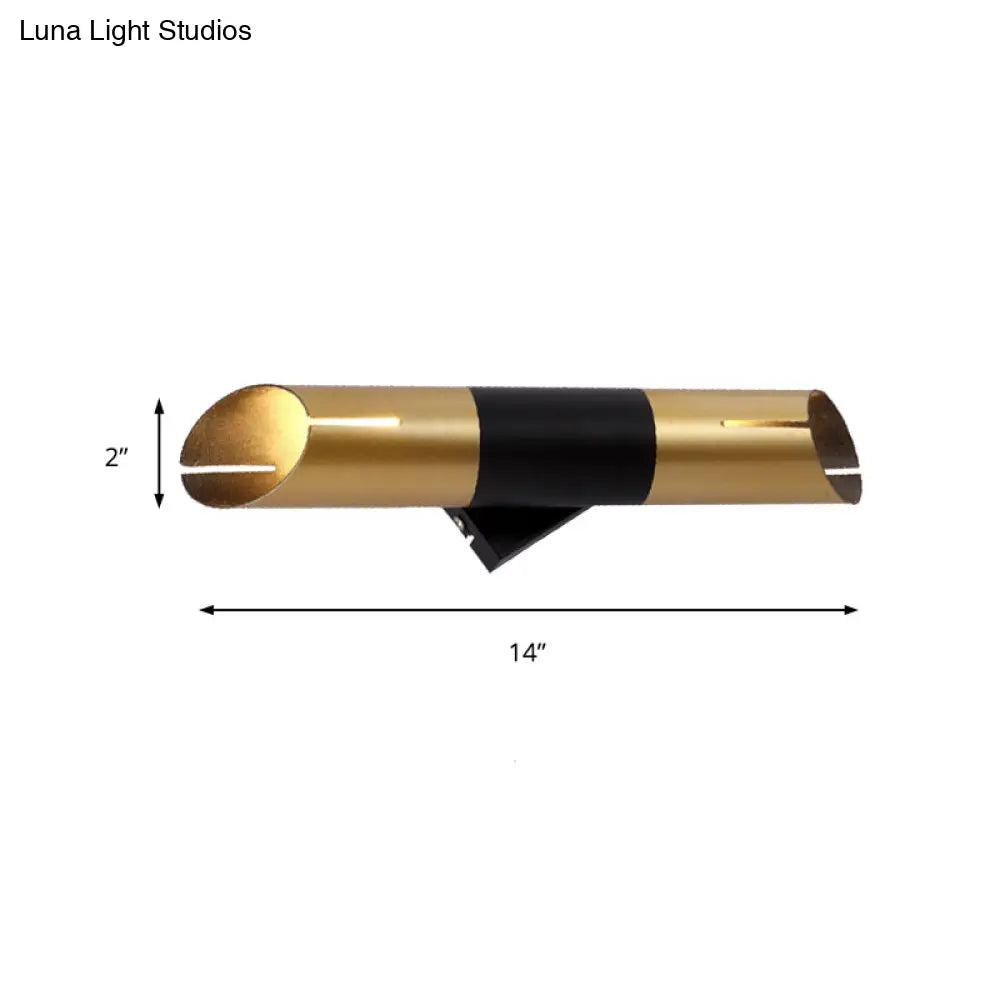 DecorBites™ Modern Rotatable Cylinder Wall Sconce with Integrated LED Golden Lighting